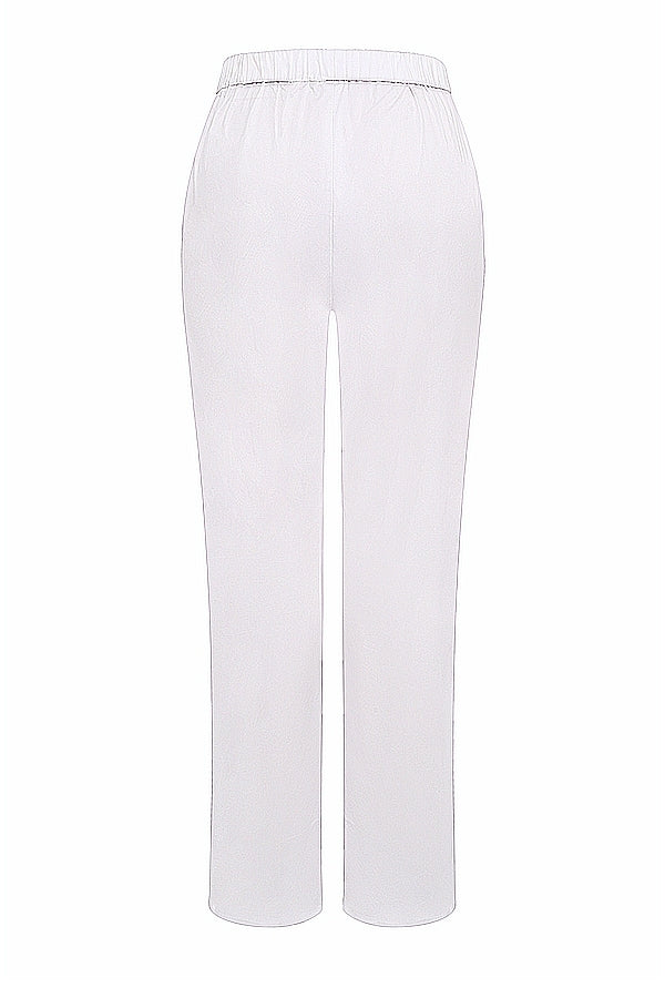 White Relaxed Fit Trousers