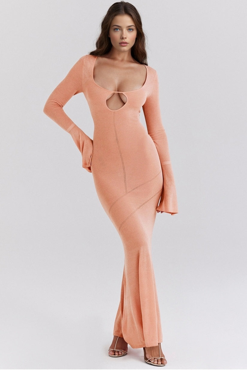 Sorbet Metallic Knit Maxi Dress