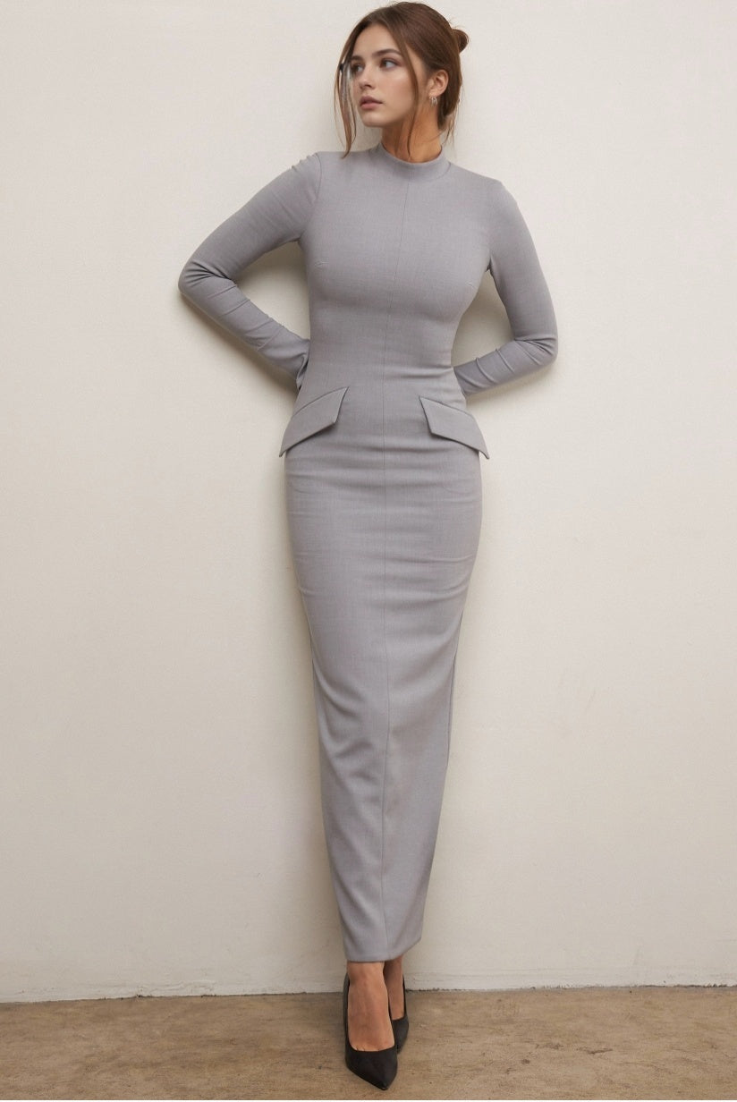 Light Grey Bodycon Maxi Dress