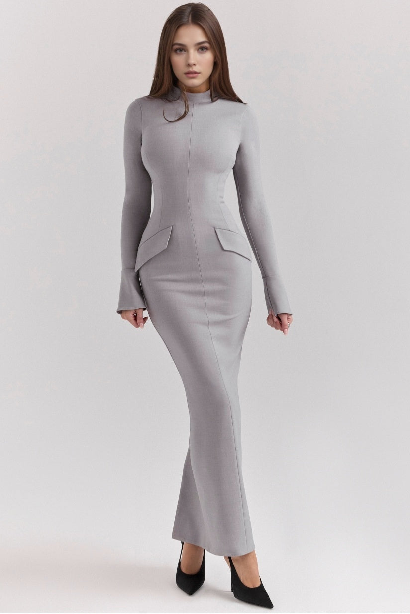 Light Grey Bodycon Maxi Dress