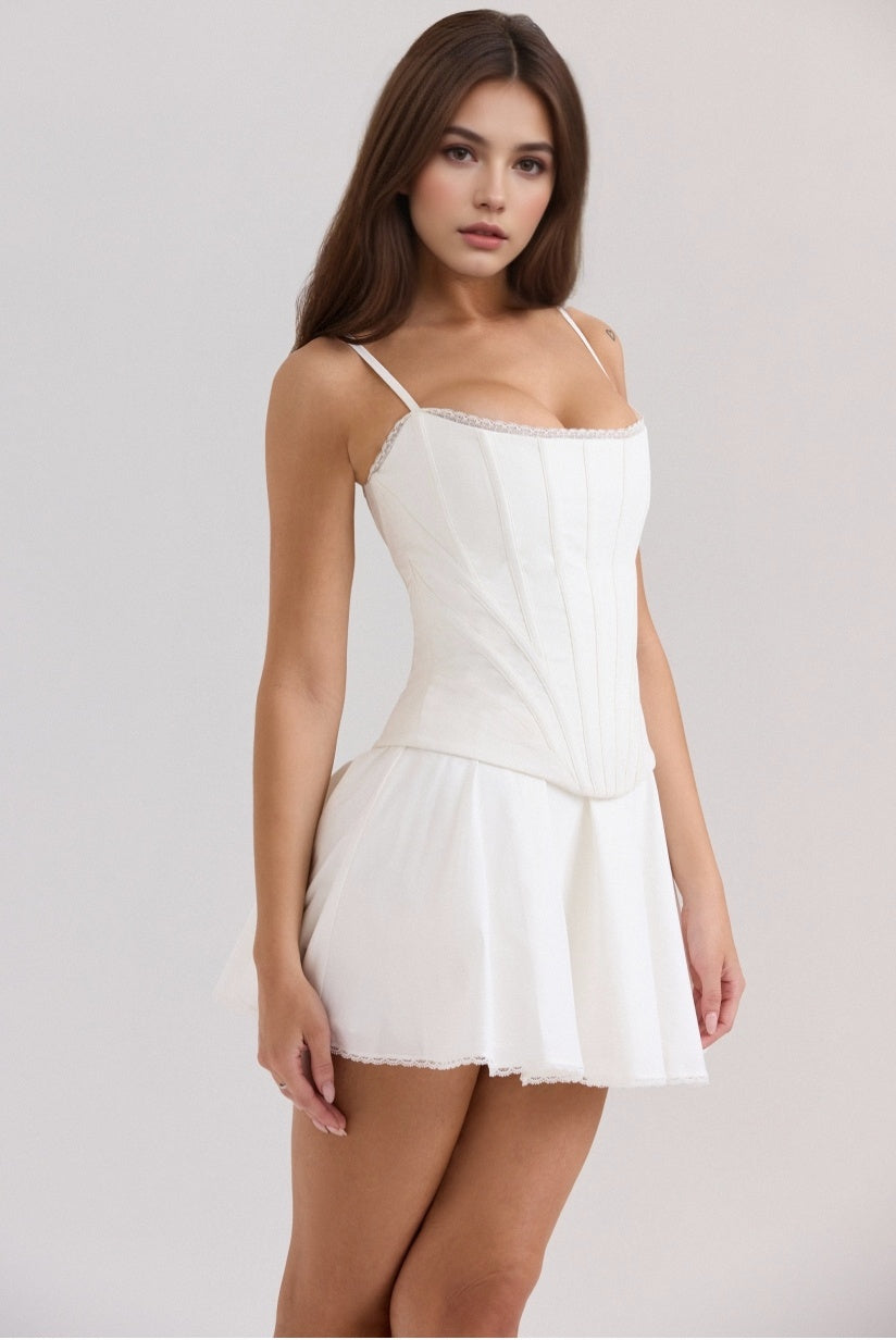 White Cotton Corset Top