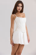 White Cotton Corset Top