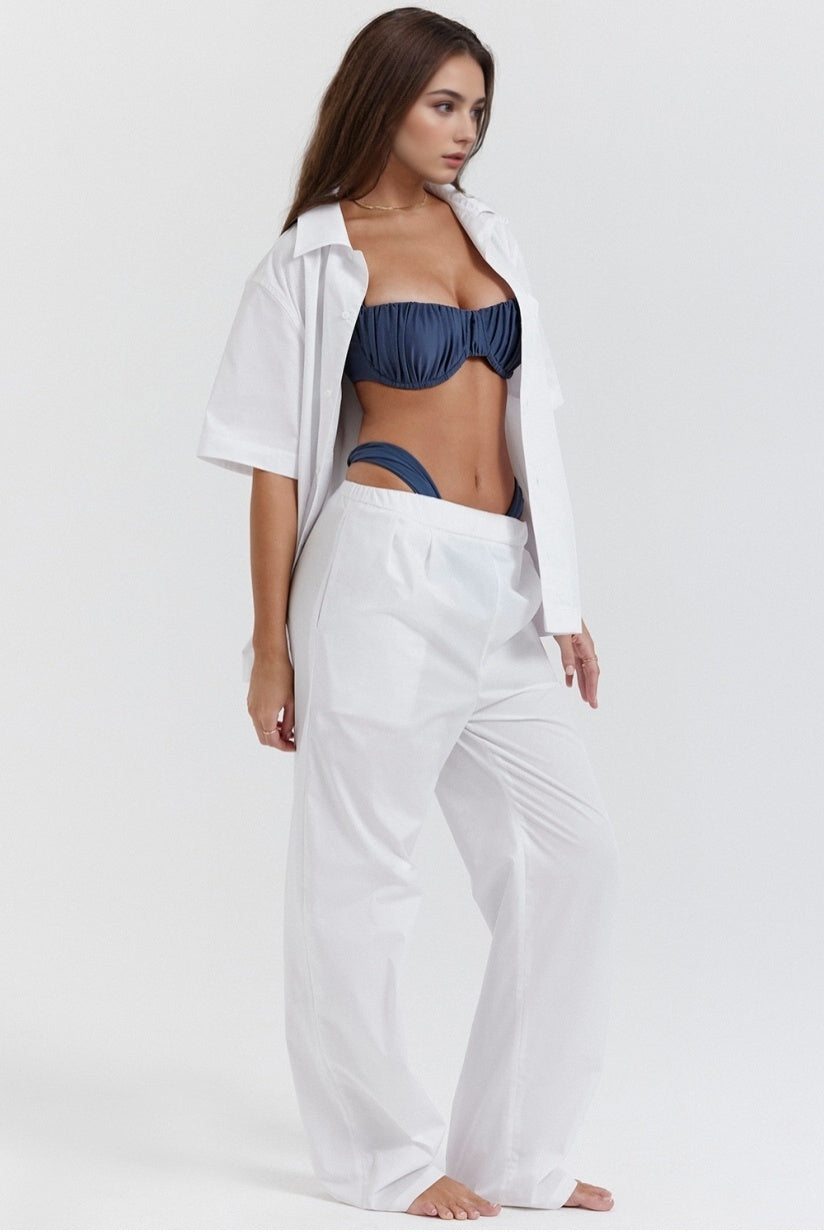 White Relaxed Fit Trousers
