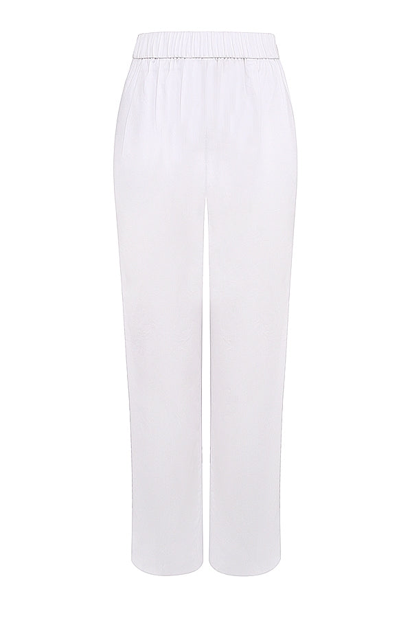 White Relaxed Fit Trousers