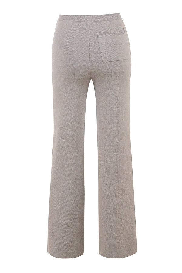 Grey Cashmere Straight Leg Trousers
