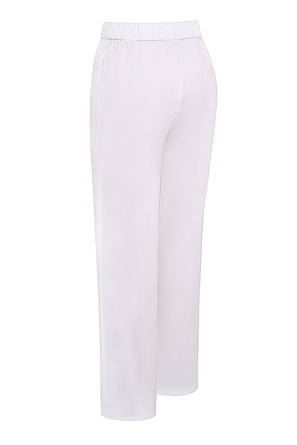White Relaxed Fit Trousers